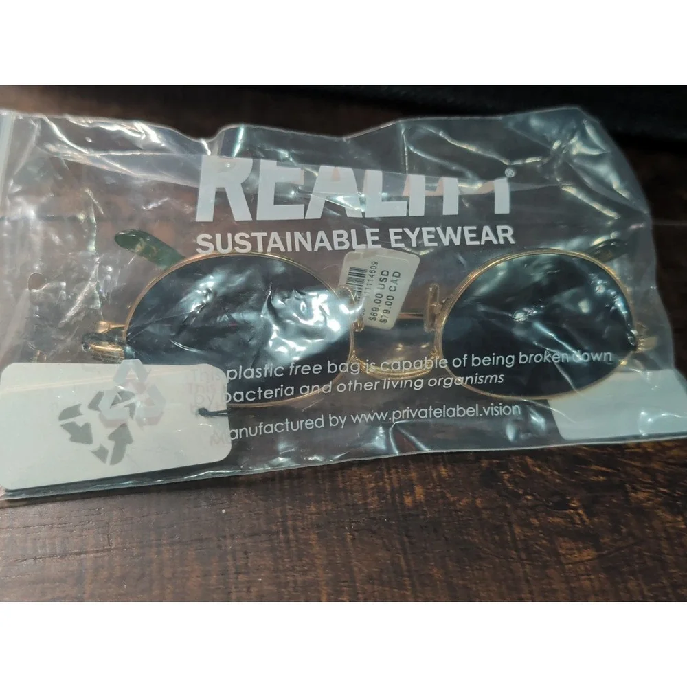 Reality Promised Land Sustainable Frames Sunglasses Gold/Green Anthropolgie